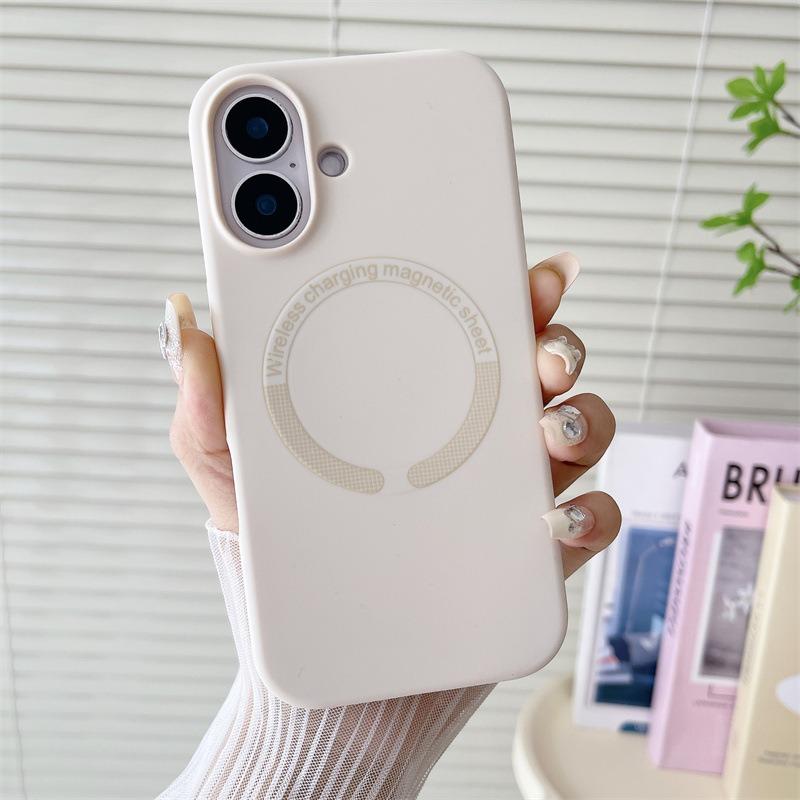 Matte Magnetic Silicone Slim Phone Case For iPhone 16ProMax 15 14 13 12 Skin Feel Shockproof Soft Full Cover