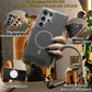 Strong Magnetic Carbon Fiber Phone Case, With MultiFunctional Wristband, Metal Hardware Acrylic, Shockproof Anti-Fall Bumper For Samsung S25Ultra S25 S24 S23 S21FE A14 A15 A24 A25 A35 A54 A55 A05