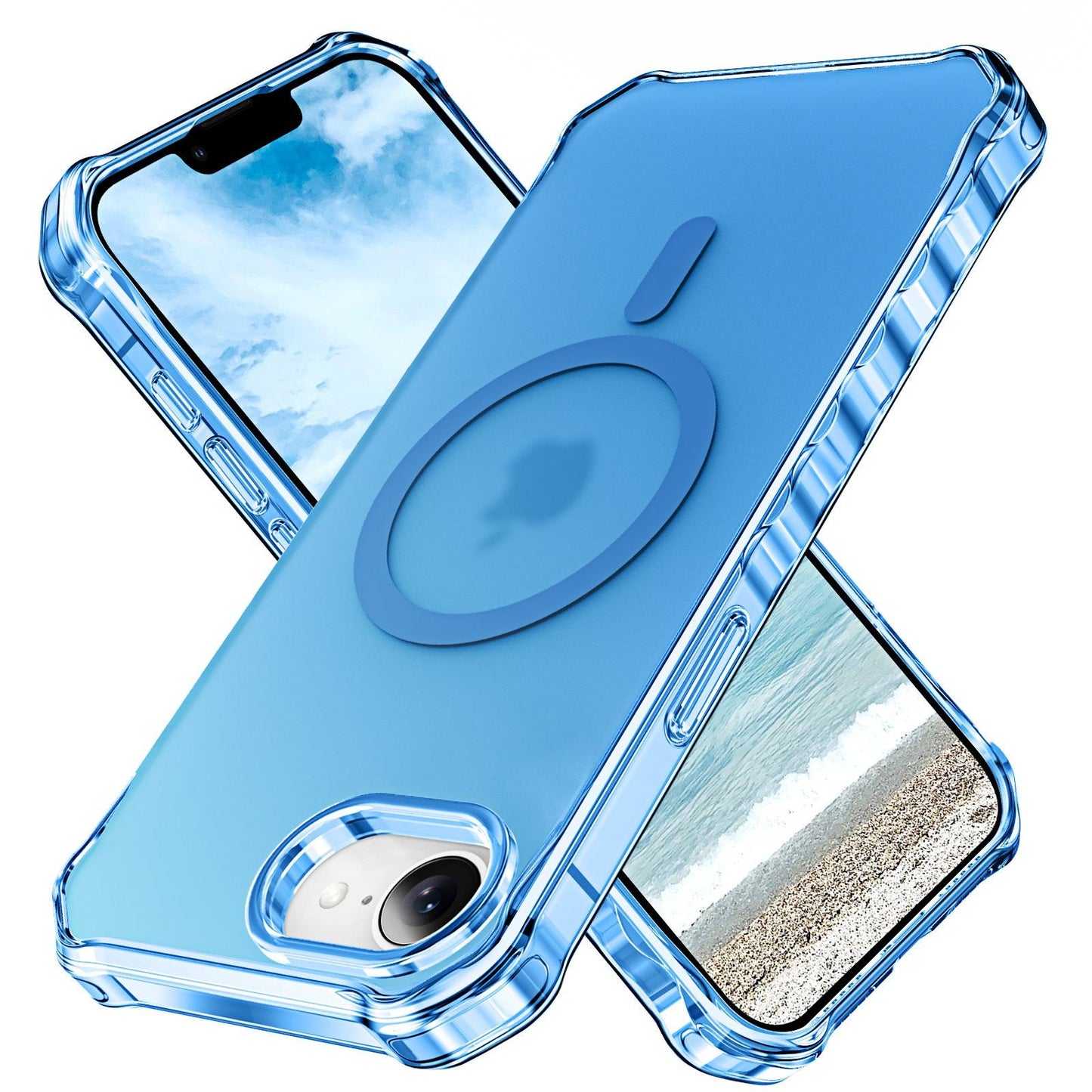 Colorful Matte Clear Strong Magnetic Four Corner Slim PC Phone Case For iPhone 16ProMax 16 15 14 13 12 Transparent Skin Feel Bumper Shockproof Hard Full Cover
