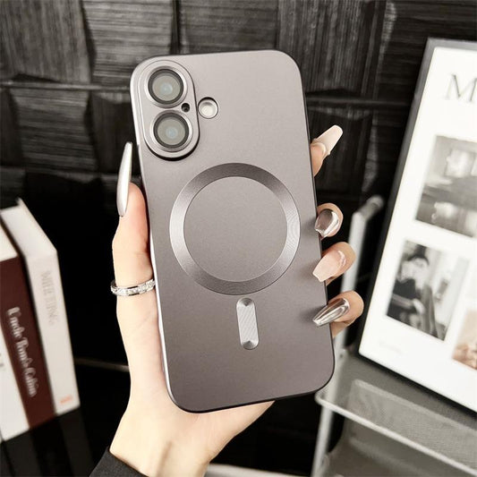For iPhone 16 15 14 13 12 11 Pro Max Phone Case, Metallic Paint Magnetic Soft Metallic Glossy Slim, Full Camera Cover Protection Support Wireless Charging Phone Case