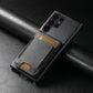 For Samsung S25 S24 S23 S22 Note20 Ultra Plus Phone Case, Smooth Surface Oil Wax Pattern Flip Elasticity Wallet Card Slot Leather Kickstand Magnetic Clasp Shockproof Phone Case