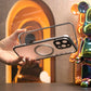 Double Sided HD Glass Matte Back Cover Aluminium Alloy For Magsafe Full Cover 360 Magnetic Ring High Definition Metal Case For iPhone 16ProMax 16 15 14 13 12 Pro Max Glass Full Cover