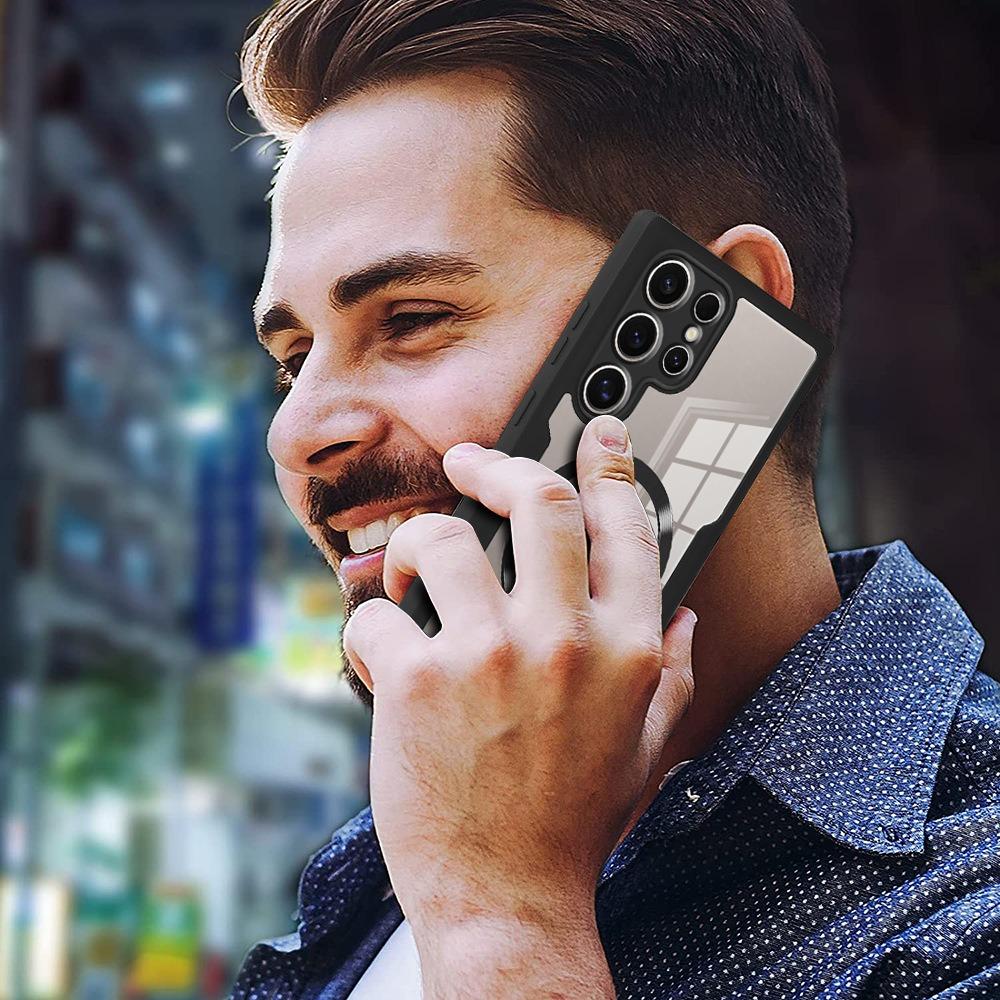 For Samsung S25Ultra S25 S24 S23 S22 S21FE A16 A26 A36 A56 Strong Magnetic Phone Case, Double Side 360 Full Protection, HD PET Screen Protector Acrylic Shockproof Hand Feel Hard Full Cover