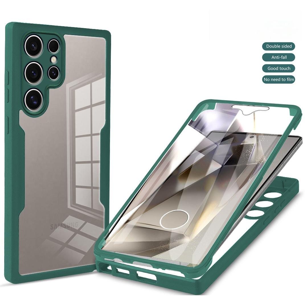 For Samsung S25Ultra S25 S24 S23 S22 S21FE A16 A26 A36 A56 Phone Case, Double Side 360 Full Protection, HD PET Screen Protector Acrylic Shockproof Hand Feel Hard Full Cover
