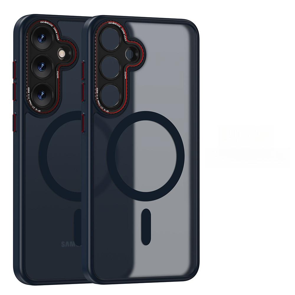 Premium Matte Metal Len Hardware Magnetic/Non Magnetic Phone Case, Camera Lens Protection PC Hard Cover, With Shockproof Anti-Fall Bumper For Samsung S25Ultra S25+ S25 Full Cover