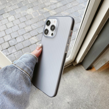 Corrugated Transparent Matte Magnetic Wireless Charger Phone Case For iPhone 16 15 14 13 Pro Max Armor Bumper Shockproof Cover