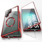 HD Clear Magnetic Double Sided Tempered Glass Front Matte Magnetic Ring Back Phone Case For Samsung S25Ultra S25 S24 S23 S22 S21 Aluminum Alloy Frame Full Cover [Not Support Fingerprint]
