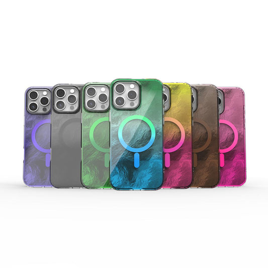 Glacier Texture Magsafe Wireless Charging Case For Samsung S25 S24 S23 S22 Ultra Plus FE Gradient Magnetic Back Cover