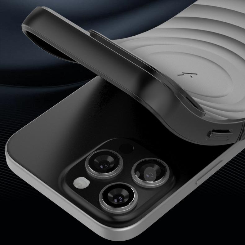 Matte Ripple Pattern Magnetic Phone Case with Camera Kickstand For iPhone 16ProMax 16 15 14 13 Skin Feel Shockproof Soft Full Cover