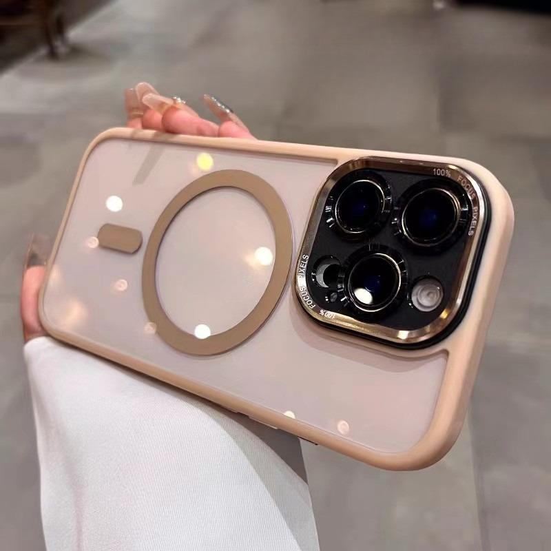 Crystal High Definition Clear Magnetic Phone Case For iPhone 16ProMax 16 15 14 13 12 11 Pro Max Plus Transparent HD Metal Len Protection Hardware Hard Full Cover