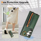For Samsung S25Ultra S24 S23 S22 A16 A15 A35 A55 Leather Phone Case with Double Folding Wallet Wristband, Anti-Fall Card Bag Kickstand Shockproof Business Hard Full Cover