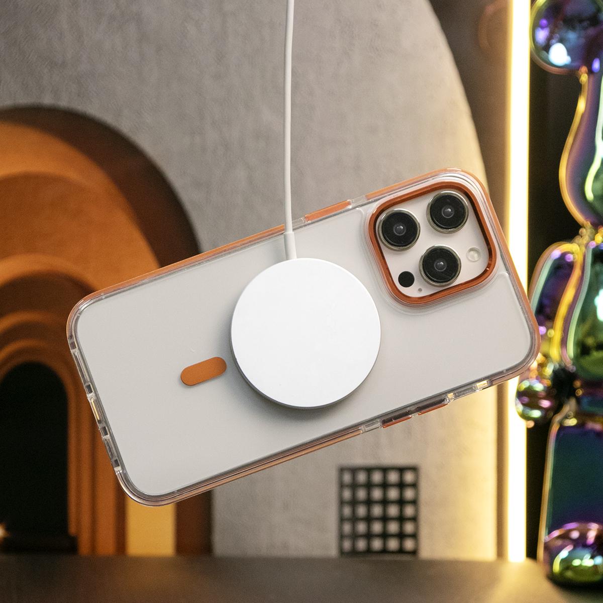 Two-tone High Definition Acrylic Magnetic For Magsafe Wireless Charging Case For iPhone 16 15 14 13 12 11 Pro Max Shockproof Clear Metal Camera Frame Hard Cover