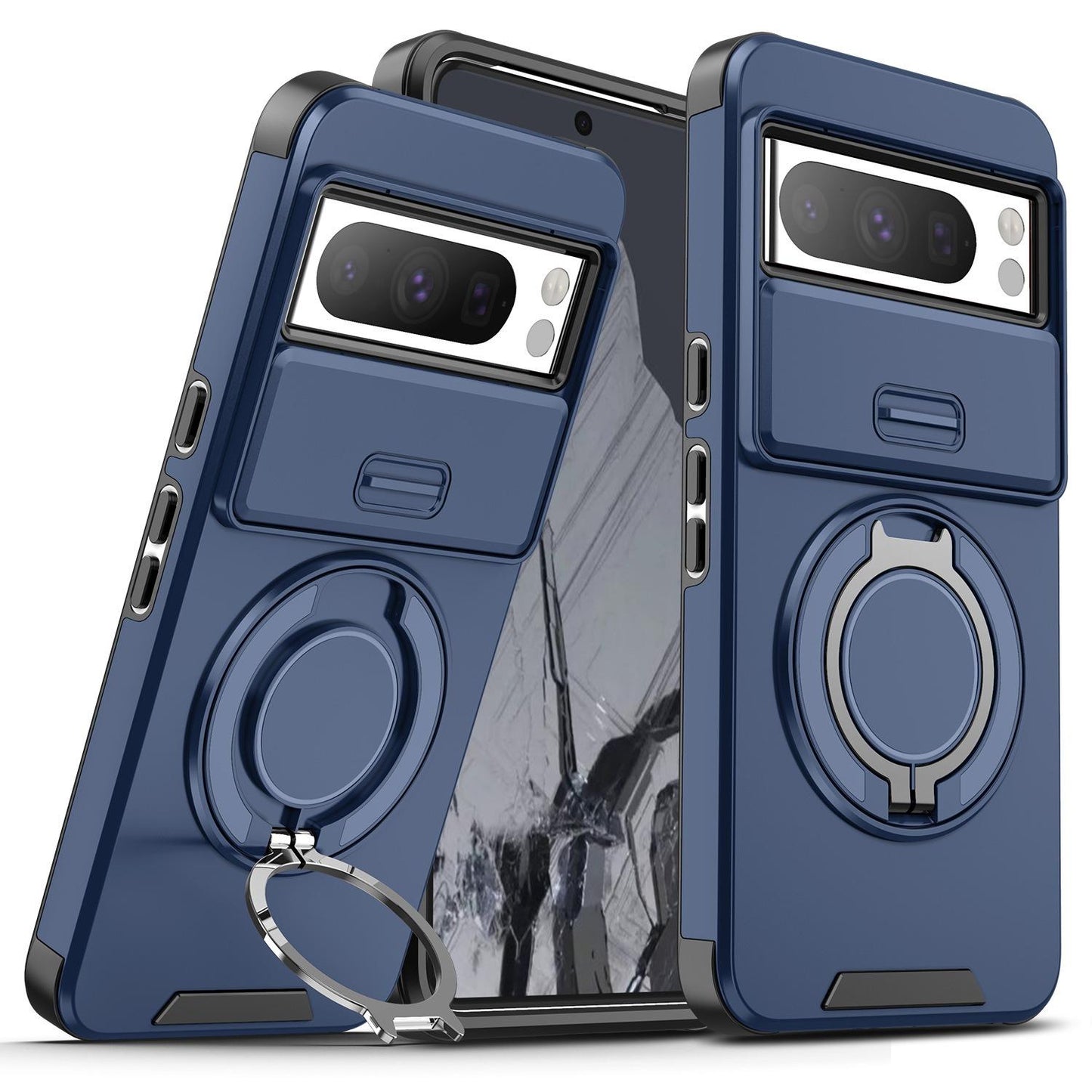 Ring Stand Holder Magnetic Case for Google Pixel  7 7Pro 8A 8Pro 9 Pro XL 9A Silde Camera Cover