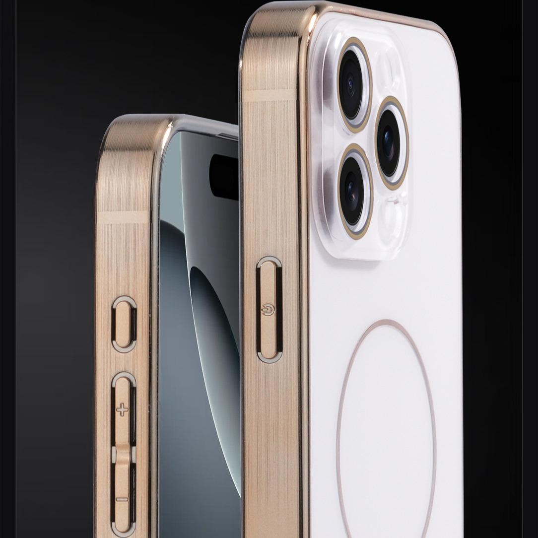 AG Glass Plating Fine Ring Strong Magnetic Phone Case With Len Protector For iPhone 16ProMax 15 14 13 12 11, Phone Handfeel Hard Full Cover