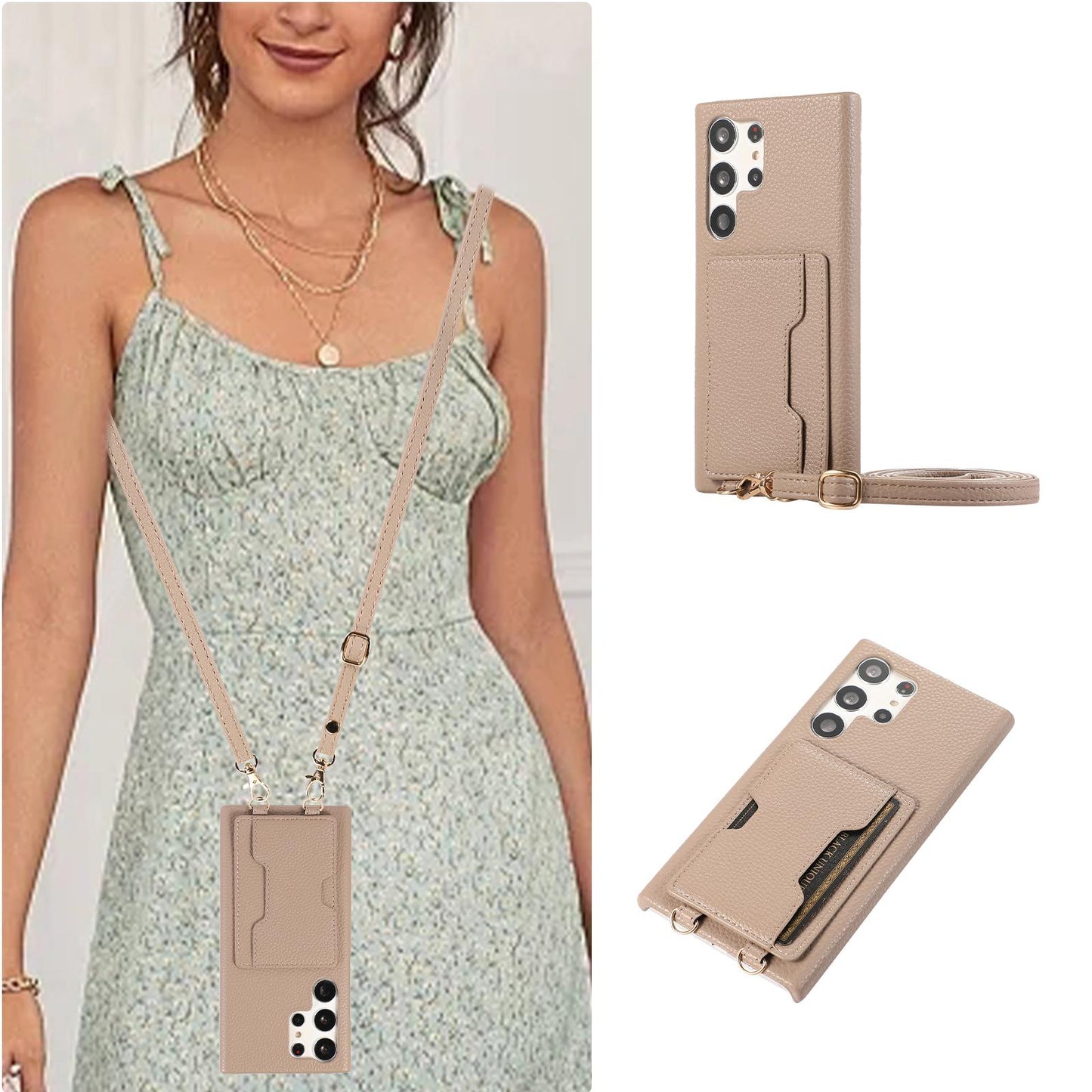 Wallet Case For Samsung S25 S24 S23 S22 S21 Card Holder Lanyard Handbag Crossbody Leather Cover for Samsung A15 A25 A35 A55 A54