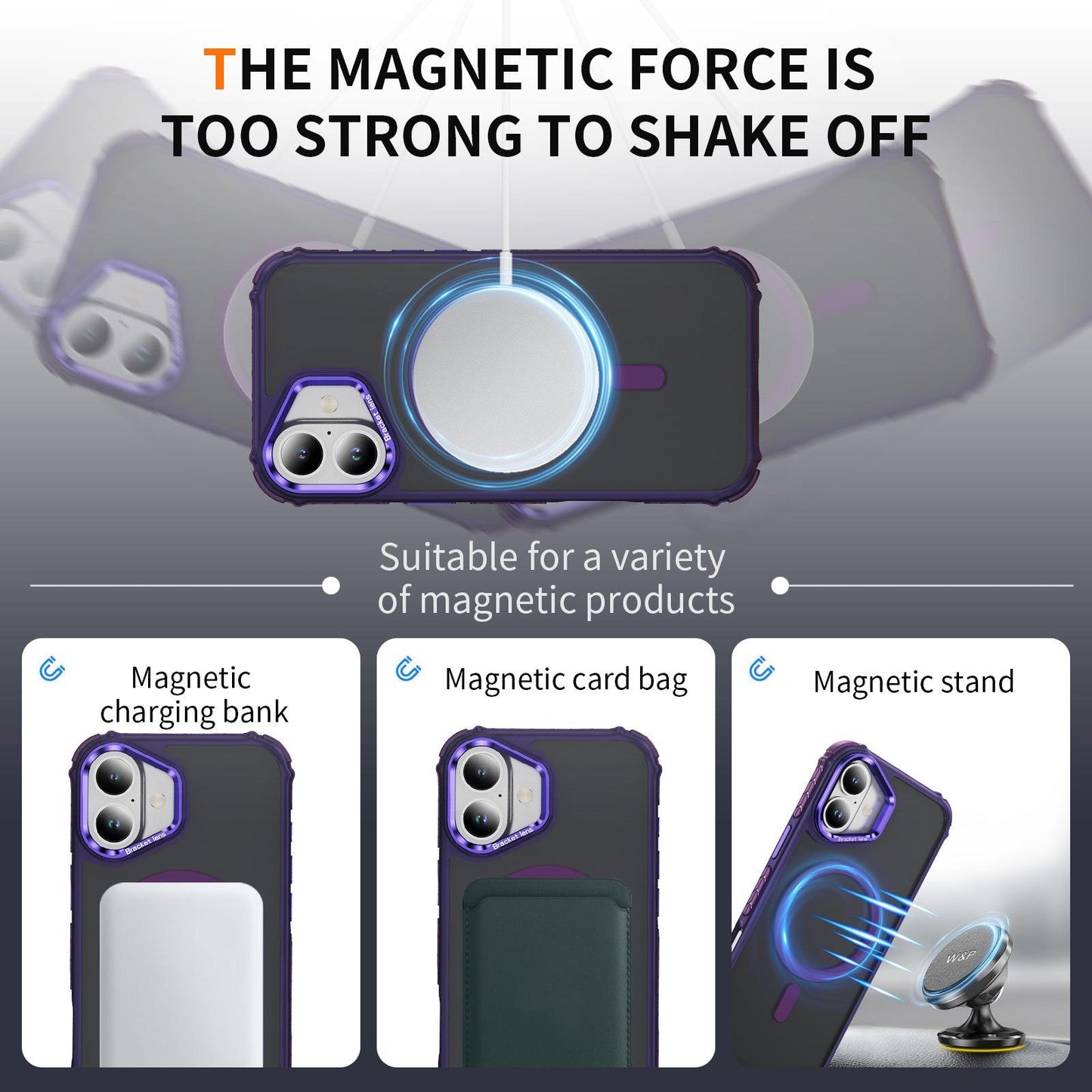 Two-Tone Matte Transparent Anti-Dust Four Corner Anti-Fall Bumper Shockproof Strong Magnetic Phone Case With Metal Camera Kickstand for iPhone 16ProMax 16 15 14 13 12 11 XR Hard Cover