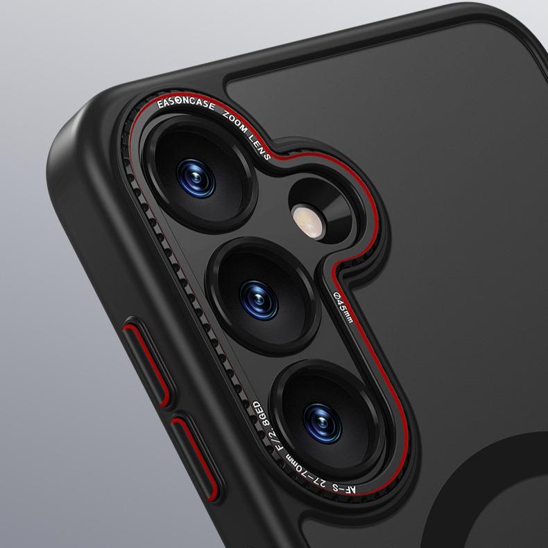 Premium Matte Metal Len Hardware Magnetic/Non Magnetic Phone Case, Camera Lens Protection PC Hard Cover, With Shockproof Anti-Fall Bumper For Samsung S25Ultra S25+ S25 Full Cover