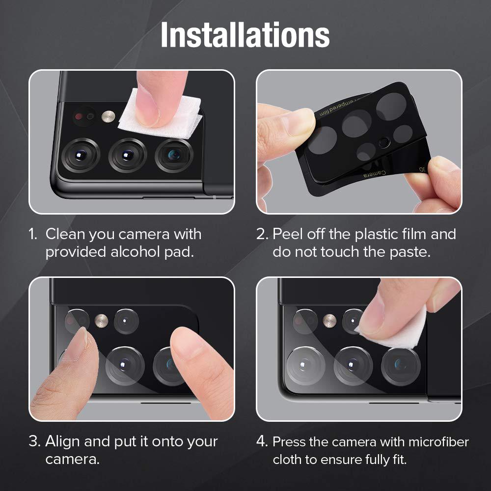 3Pcs Full Cover Glass Camera Lens Protector for Samsung Galaxy S25Ultra  S25 S24 Ultra Plus FE Back Camera Tempered Glass Cover