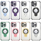 Luxury Plating Four Corners Shockproof Clear Case With Magnetic Stand For iPhone 16 15 14 13 Transparent Hard Acrylic Hybrid Bumper Hard Full Cover
