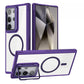 For Samsung S25Ultra S25 S24 S23 S21FE S20FE Strong Magnetic Phone Case, Glass Camera Kickstand Protection, HD Acrylic Four Corner Shockproof Bumper Hand Feel Hard Full Cover
