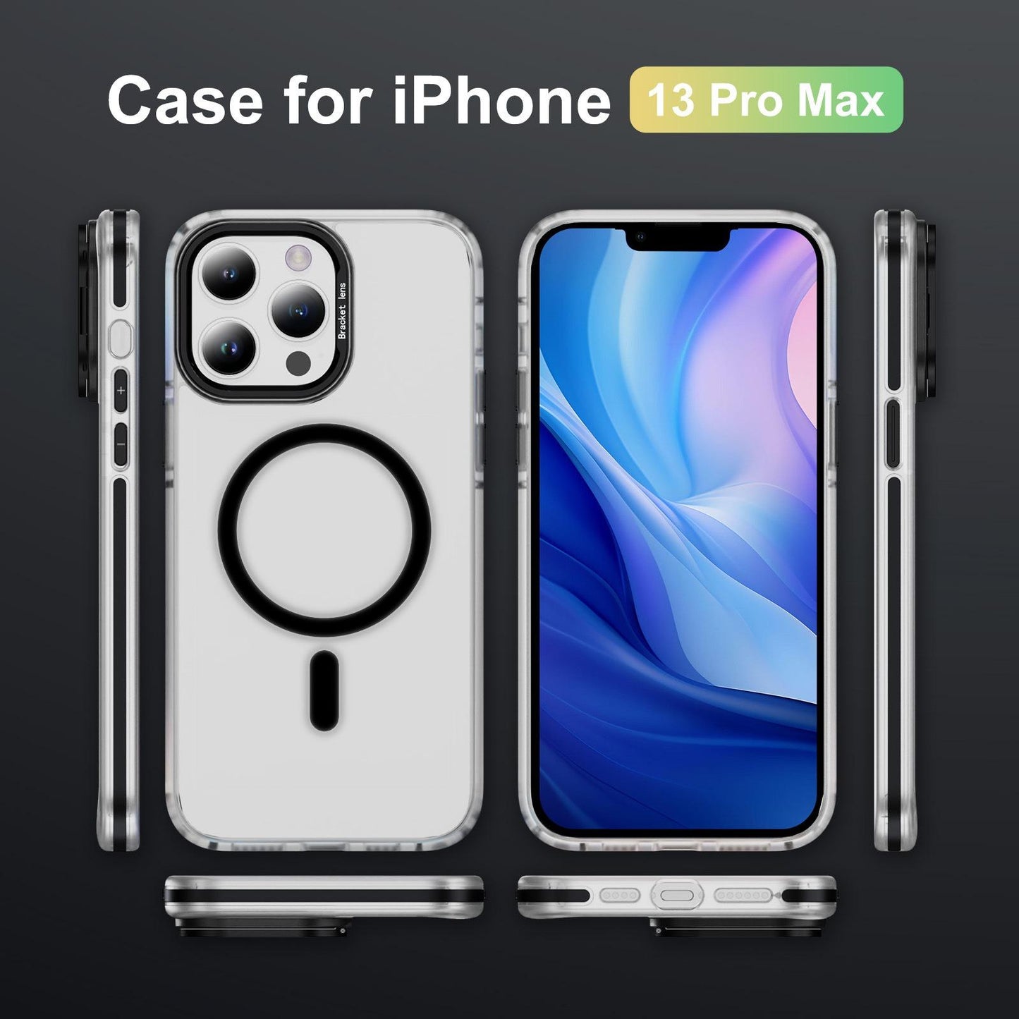 Matte Transparent Anti-Dust Anti-Fall Bumper Shockproof Strong Magnetic Phone Case With Metal Camera Kickstand for iPhone 16ProMax 16 15 14 13 12 11 XR Bumper Hard Cover