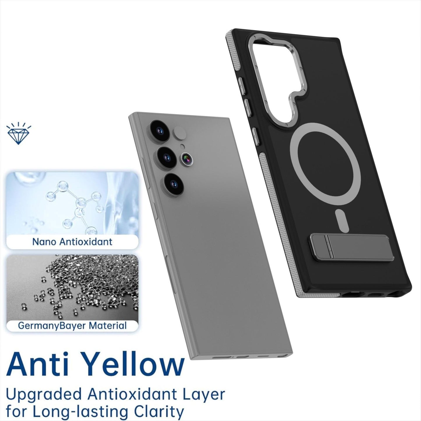 For Samsung S25Ultra S25+ S25 S24 S23 Phone Case With Line Bracket, Metal Camera Protection, Elegant Kickstand Matte Strong Magnetic Case Camera Shockproof Bumper Hard Cover