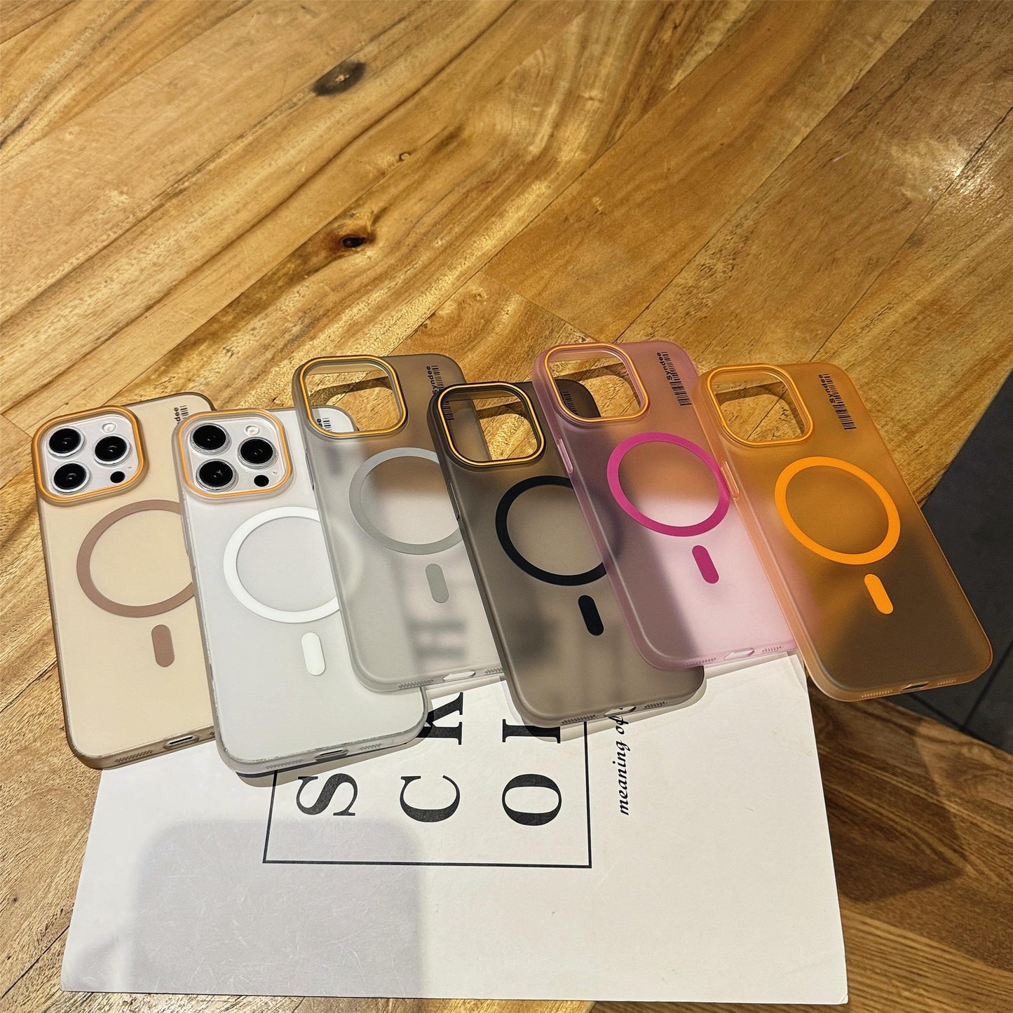Matte Clear Magnetic Two-tone Slim PC Phone Case For iPhone 16ProMax 15 14 13 12 Transparent Skin Feel Bumper Shockproof Hard Full Cover