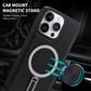 Luxury Full Leather Glossy Kickstand Phone Case For Magsafe For iPhone 16ProMax 16 15 14 13 12 11 Metal Ring Magnetic Metal Holder Shockproof Stand Back Cover