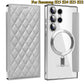 Magnetic Suction Flip Leather Case For Samsung S25 S24 S23 S22 for Magsafe Case High Leather Equipped With Lens Film Case