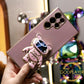 Quicksand Bear Stand Plating Phone Case for Samsung S25 25Plus 25Ultra 24 24FE 24Plus 24Ultra