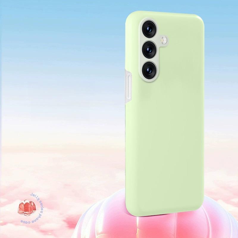 Luxury Lovely Liquid Silicone Jelly style Precision Len Protection Phone Case For Samsung S25Ultra S24FE S25 S24 S23, Soft Skin Feel Silicone Shockproof Soft Cover With Microfiber Lining