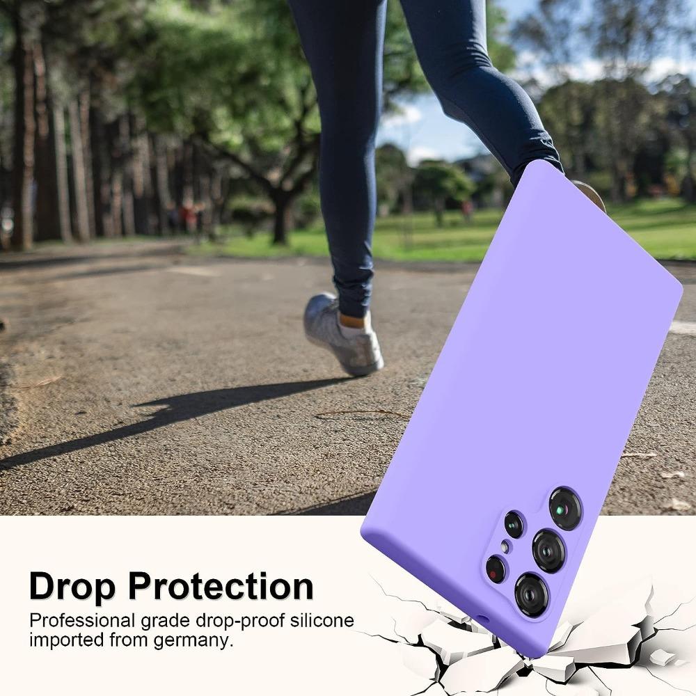 Slim Liquid Silicone Rubber Shockproof Phone Case for Samsung Galaxy S25 S25Plus S25Ultra S24 S24FE S24Plus S24Ultra , Soft Anti-Scratch Microfiber Lining Protection Case