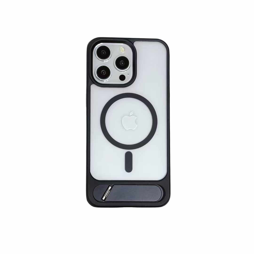 Magnetic Shockproof Frosted Phone Case For iPhone 16 15 14 13 12 11 Pro Max Invisible Bracket Cover