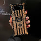Luxury Glitter Phantom Stripe Flower Cover For Samsung Galaxy Z Flip 5 Fashion bracket Square Case For Samsung Galaxy Z Flip 4 Z Flip 3