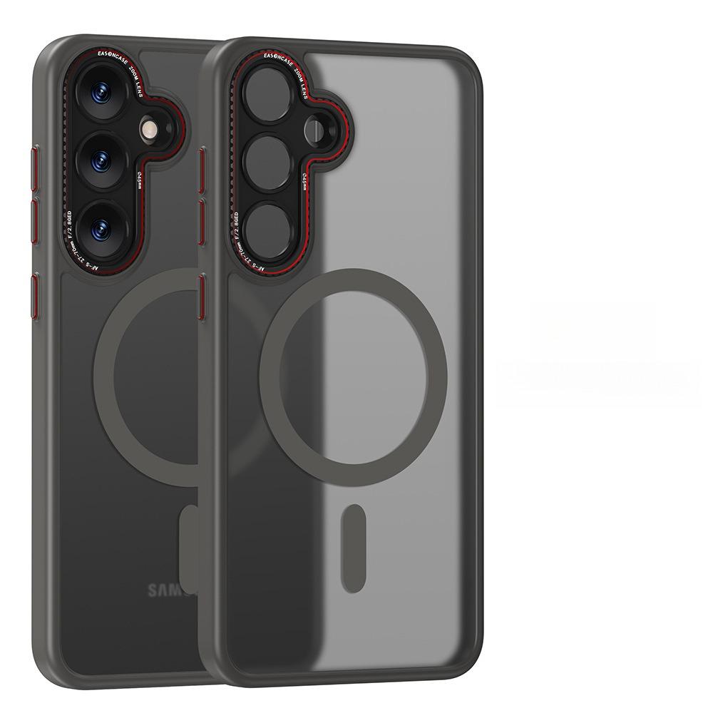 Premium Matte Metal Len Hardware Magnetic/Non Magnetic Phone Case, Camera Lens Protection PC Hard Cover, With Shockproof Anti-Fall Bumper For Samsung S25Ultra S25+ S25 Full Cover