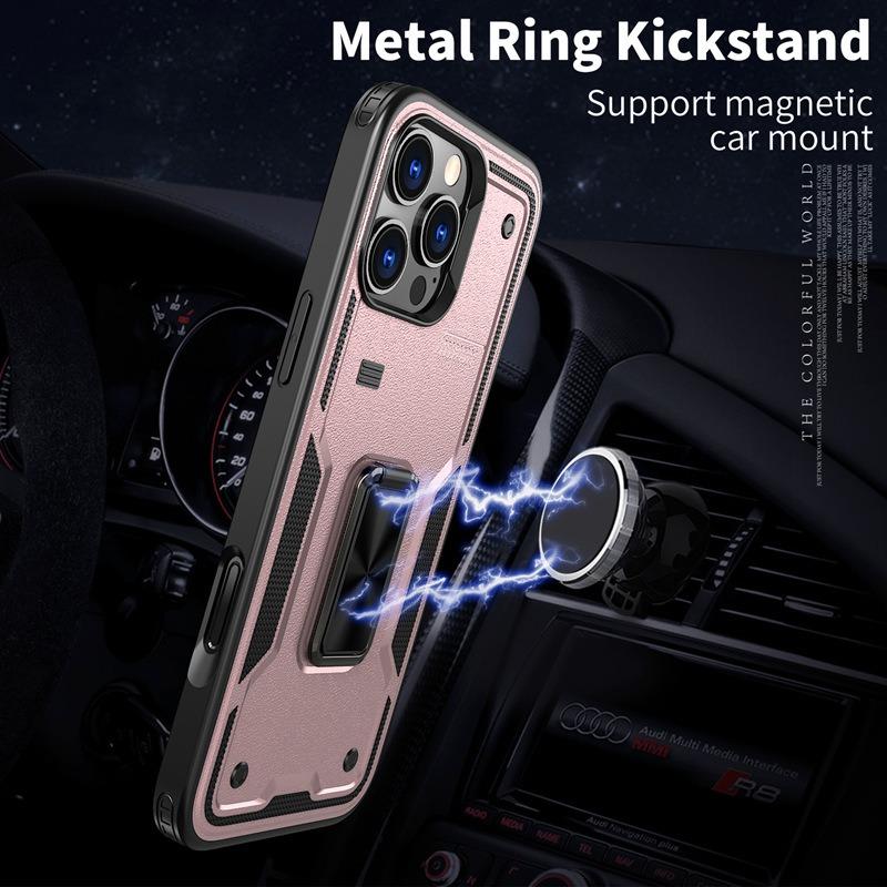 Anti-Dust Matte Anti-Fall Heavy Duty Protection Shockproof Phone Case With Kickstand for iPhone 16ProMax 16 15 14 13 12 11 XR Bumper Hard Full Cover
