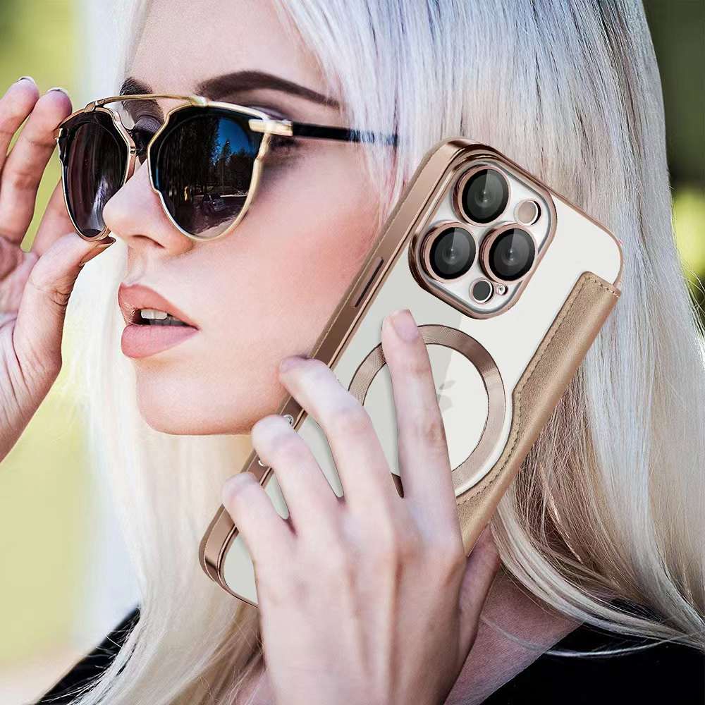 For iPhone 16 15 14 13 12 11 Pro Max Phone Case, Luxury Magnetic Suction Flip Business Wallet Card Slot Leather for Magsafe With Lens Film Anti-Fall Full Cover