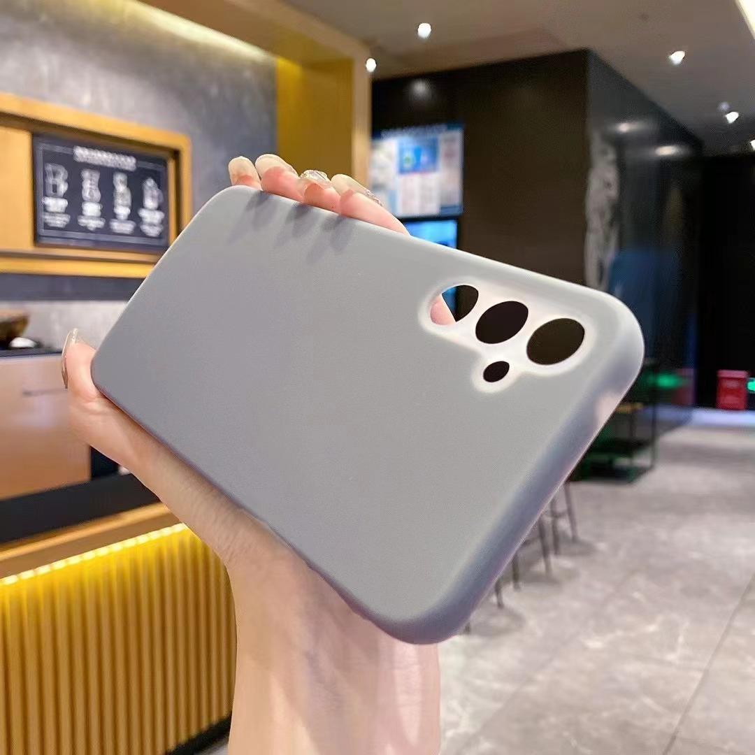 Luxury Lovely Liquid Silicone Jelly style Precision Len Protection Phone Case For Samsung S25Ultra S24FE S25 S24 S23, Soft Skin Feel Shockproof Soft Cover With Microfiber Lining