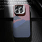 Carbon Fiber Star Mountain Mosaic Particle Matte Strong Magnetic Camera Kickstand Hardware Shockproof Phone Case For iPhone 16ProMax 15 14 13 Hard Full Cover