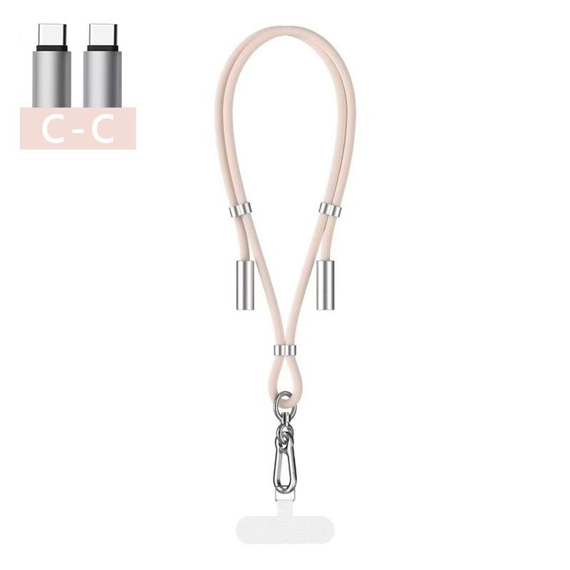 0.3M 1.2M 1.6M PD 60W Fast Charging TYPE C to TYPE C For Samsung S25Ultra S24 2 IN 1 Cell Phone Lanyard Charger Cable for iPhone 16ProMax 16 15 Pro Max C-L Cross-body Strap Mobile Phone Lanyard