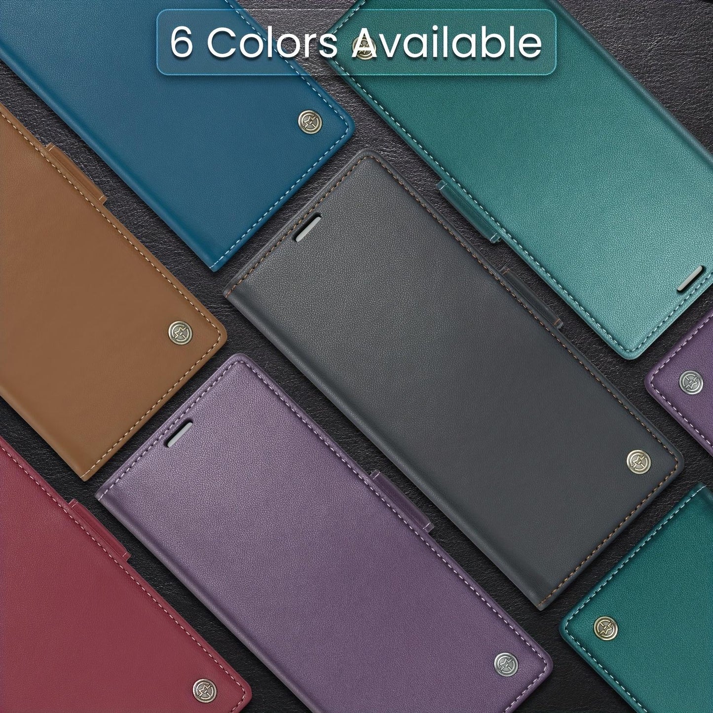 For Samsung S25 S24 S23 S22 S21 Ultra Phone Case, Wallet Case For Women Men With RFID Blocking, Durable Faux Leather Kickstand Magnetic Clasp Shockproof Phone Case