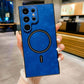 For Samsung S25Ultra S25Edge S24 S23 S22 S21 Note20 Case, Matte Suede Leather Magnetic Shockproof Anti-Slip Hard Phone Case