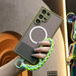 Luxury Matte Clear Support Magnetic With Woven Wristband For Samsung S25 S24 S23 S22 S21 Note20 A16 A15 A25 A35 A55