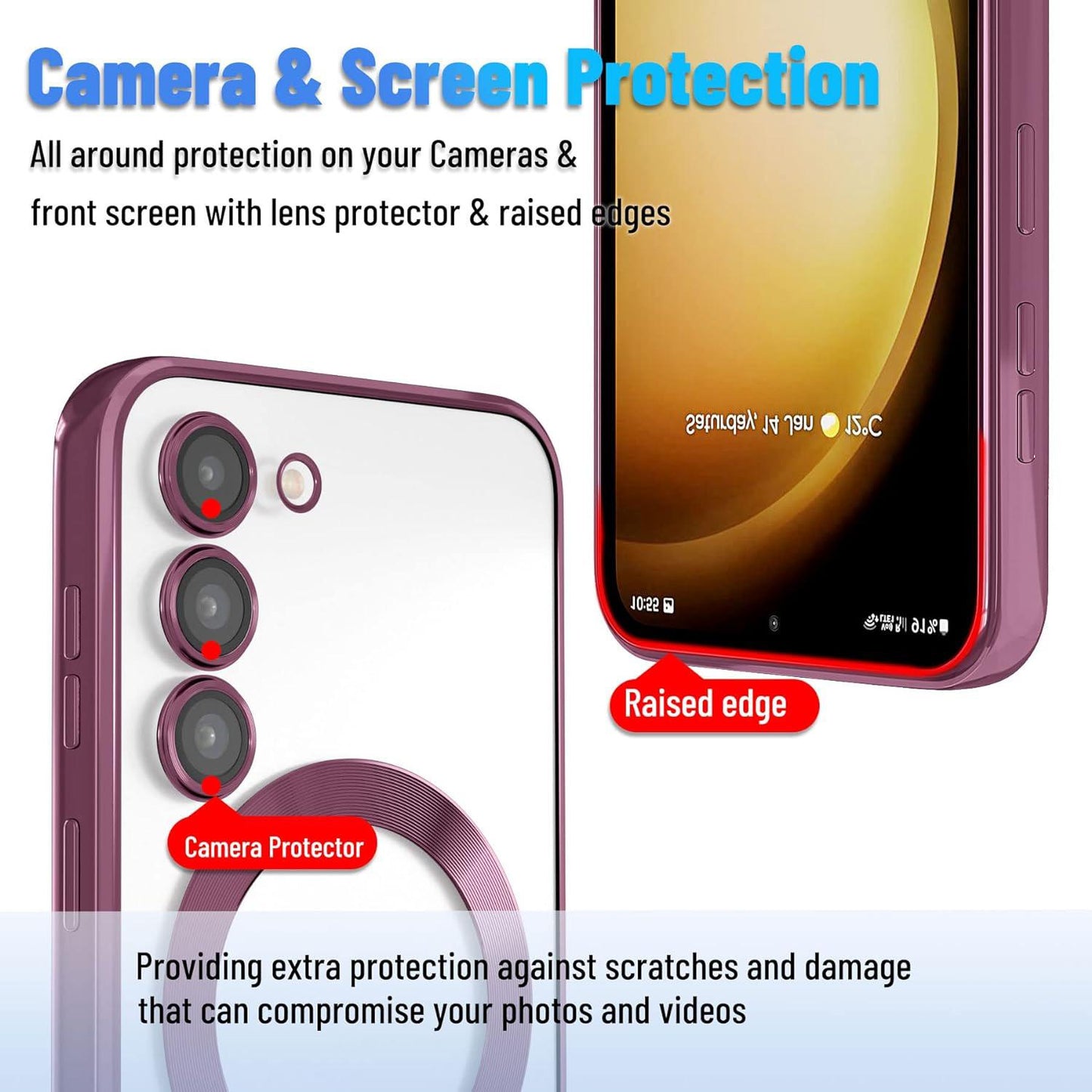 Transparent Magnetic For Samsung A14 A15 A16 A24 A25 A26 A34 A35 A36 A54 A55 A56 A05 A05S A06 Case, Electroplated Clear Slim Phone Case with Camera Protection Shockproof Cover