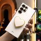 Plating Love Heart Pop Stand Phone Case For Samsung S25 S24 S23 S22 S21 Note20