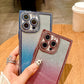 Glitter Rhinestone Clear TPU Square Phone Case with Len Protector For iPhone 16ProMax 15 14 13 Transparent Bumper Shockproof Soft Full Cover