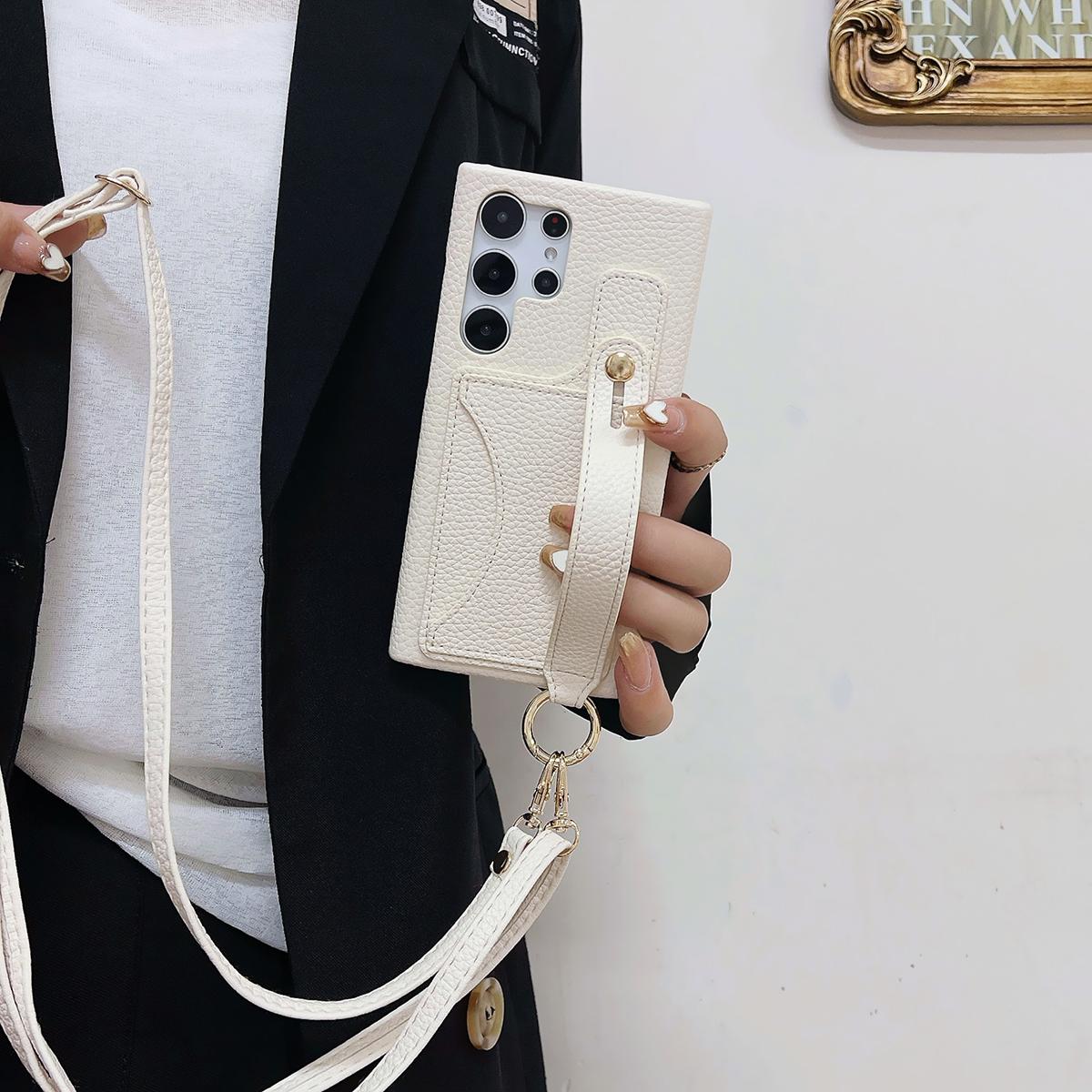 Wallet Case For Samsung S25 S24 S23 S22 S21 A15 A25 A35 A55 Card Holder Wrist Strap Lanyard Handbag Crossbody Leather Cover for Samsung A15 A25 A35 A55