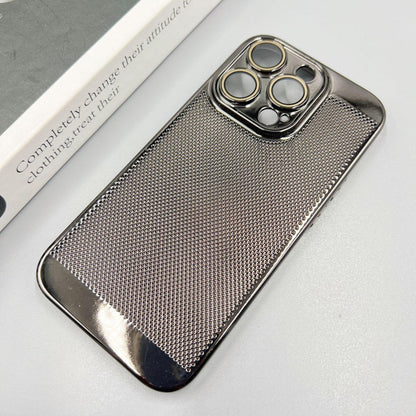 Ultra Slim Plating PC with Len Protector Cooling Phone Case For iPhone 16ProMax 15 14 13 12 Shockproof Hard Full Cover