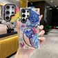 For Samsung S25 S24 S23 S22 Phone Case with Diamond Lens Protectors, Luxury Panda Leopard Rainbow Butterfly Elephant Oil Painting Metal Camera Frame Anti-drop Hard Shockproof Full Cover
