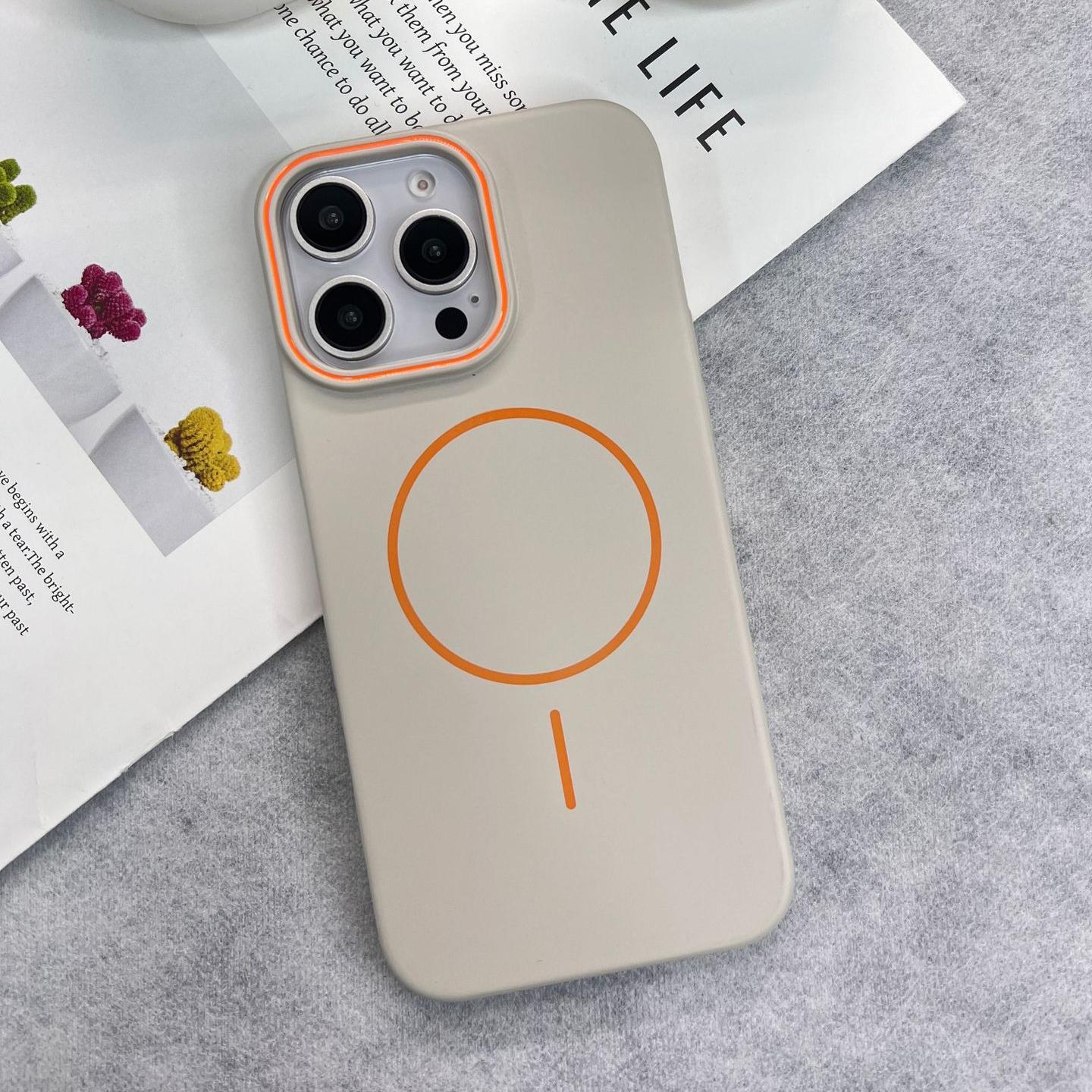 Matte Magnetic Two-tone Slim PC Phone Case For iPhone 16ProMax 15 14 13 12 11 X/XS XSMax Skin Feel Bumper Shockproof Hard Full Cover